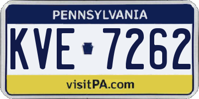 PA license plate KVE7262