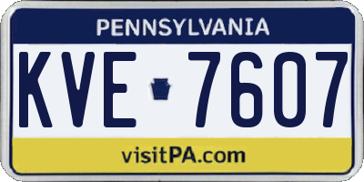 PA license plate KVE7607