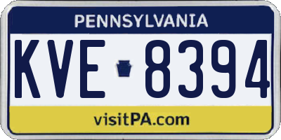 PA license plate KVE8394