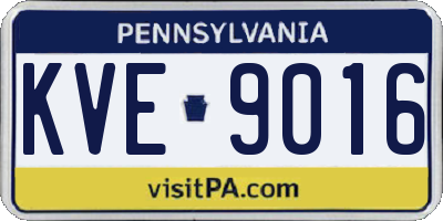 PA license plate KVE9016