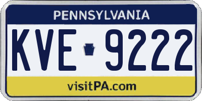 PA license plate KVE9222