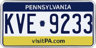 PA license plate KVE9233