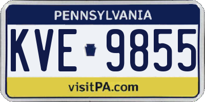 PA license plate KVE9855
