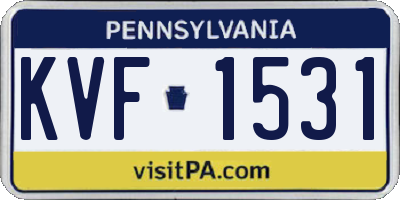 PA license plate KVF1531