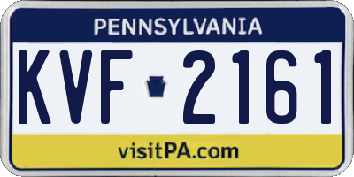 PA license plate KVF2161