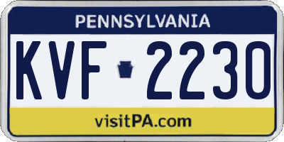 PA license plate KVF2230