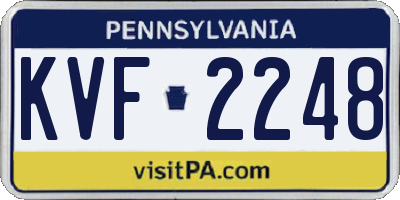 PA license plate KVF2248