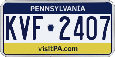 PA license plate KVF2407