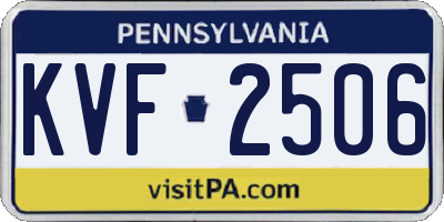 PA license plate KVF2506