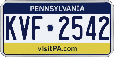 PA license plate KVF2542