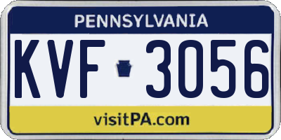 PA license plate KVF3056