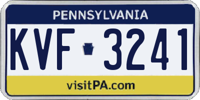 PA license plate KVF3241