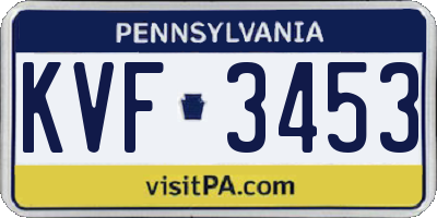 PA license plate KVF3453