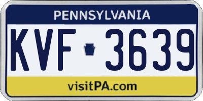 PA license plate KVF3639