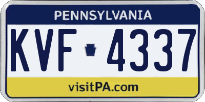PA license plate KVF4337