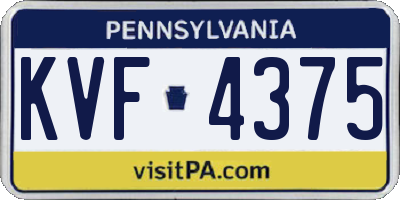 PA license plate KVF4375