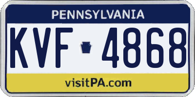 PA license plate KVF4868