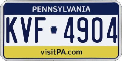 PA license plate KVF4904