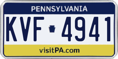 PA license plate KVF4941