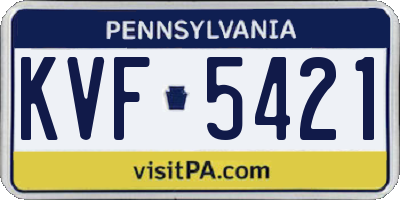 PA license plate KVF5421