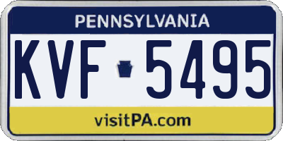 PA license plate KVF5495
