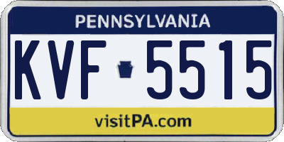PA license plate KVF5515
