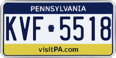 PA license plate KVF5518