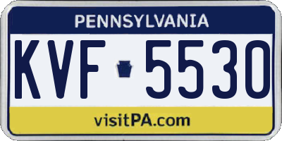 PA license plate KVF5530