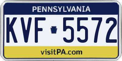 PA license plate KVF5572