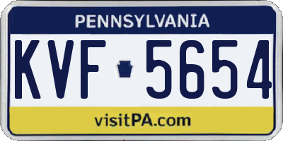 PA license plate KVF5654