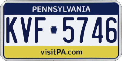 PA license plate KVF5746
