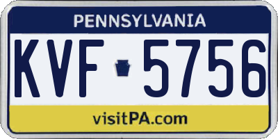 PA license plate KVF5756