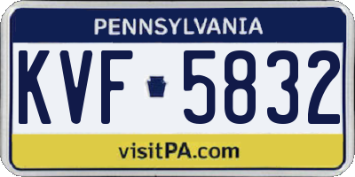PA license plate KVF5832