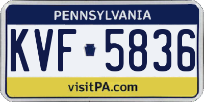 PA license plate KVF5836