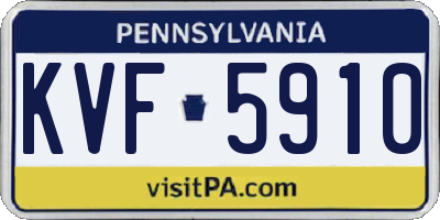 PA license plate KVF5910