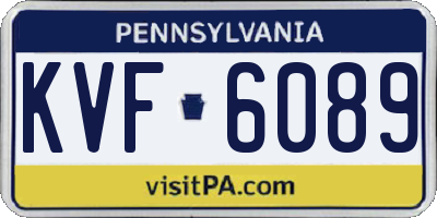 PA license plate KVF6089