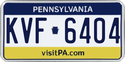 PA license plate KVF6404