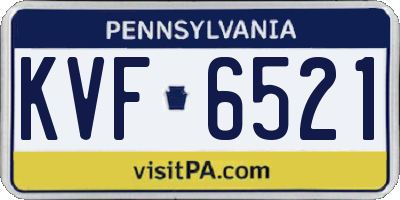 PA license plate KVF6521