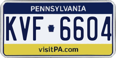 PA license plate KVF6604