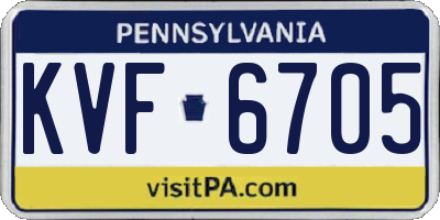 PA license plate KVF6705