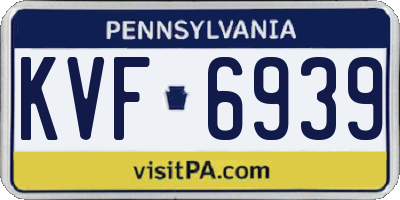 PA license plate KVF6939
