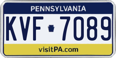 PA license plate KVF7089