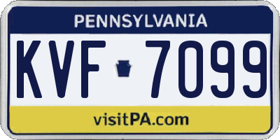 PA license plate KVF7099