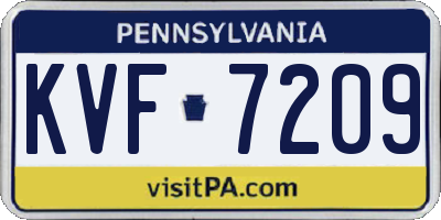 PA license plate KVF7209