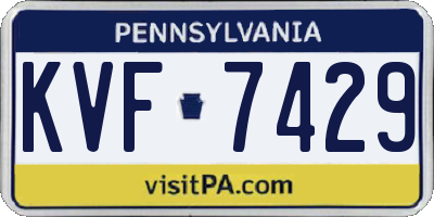 PA license plate KVF7429