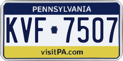 PA license plate KVF7507