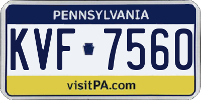 PA license plate KVF7560