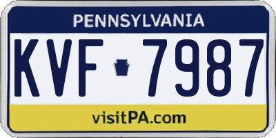PA license plate KVF7987