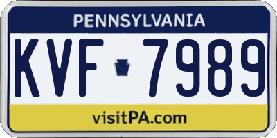 PA license plate KVF7989