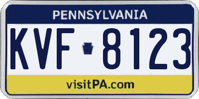 PA license plate KVF8123
